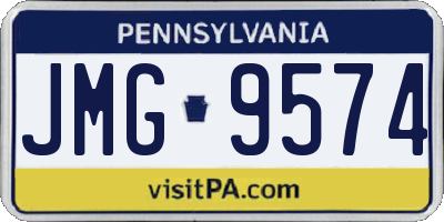 PA license plate JMG9574