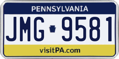 PA license plate JMG9581