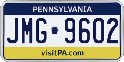 PA license plate JMG9602