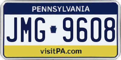 PA license plate JMG9608