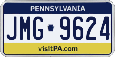 PA license plate JMG9624