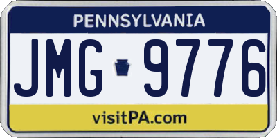 PA license plate JMG9776
