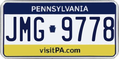PA license plate JMG9778