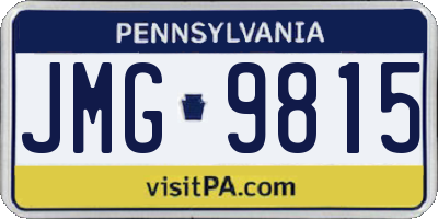 PA license plate JMG9815