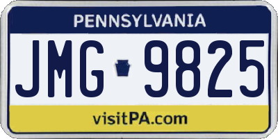 PA license plate JMG9825