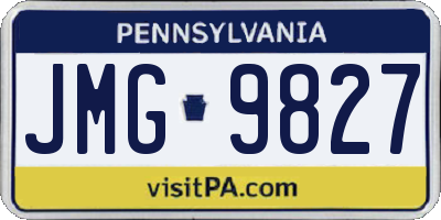 PA license plate JMG9827