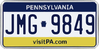 PA license plate JMG9849