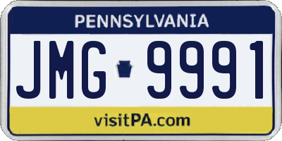 PA license plate JMG9991