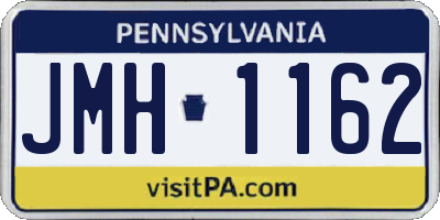 PA license plate JMH1162