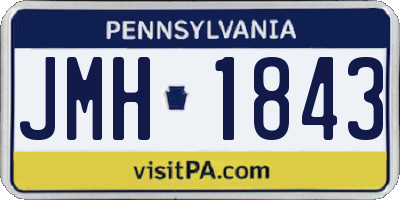 PA license plate JMH1843
