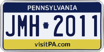 PA license plate JMH2011