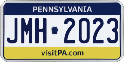 PA license plate JMH2023