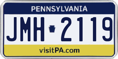PA license plate JMH2119