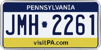 PA license plate JMH2261