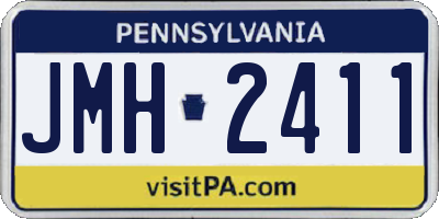 PA license plate JMH2411