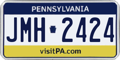 PA license plate JMH2424