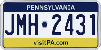 PA license plate JMH2431