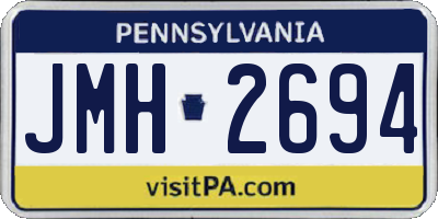 PA license plate JMH2694