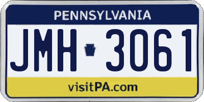 PA license plate JMH3061