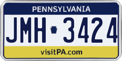 PA license plate JMH3424