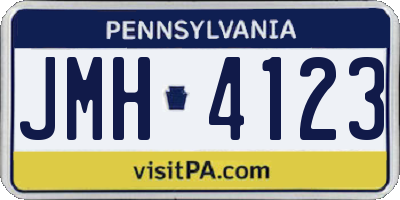 PA license plate JMH4123