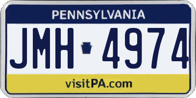 PA license plate JMH4974