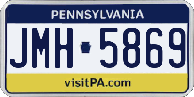 PA license plate JMH5869