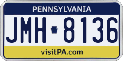 PA license plate JMH8136