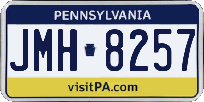 PA license plate JMH8257