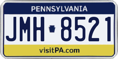 PA license plate JMH8521