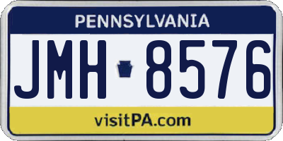 PA license plate JMH8576