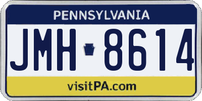 PA license plate JMH8614