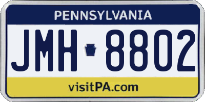 PA license plate JMH8802