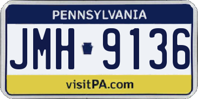 PA license plate JMH9136