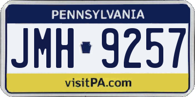PA license plate JMH9257