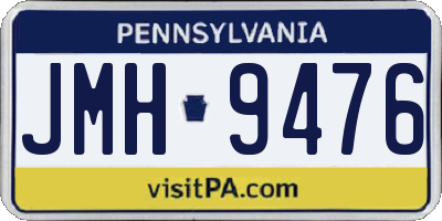 PA license plate JMH9476