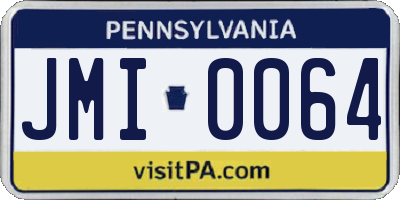 PA license plate JMI0064