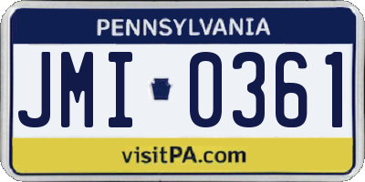PA license plate JMI0361