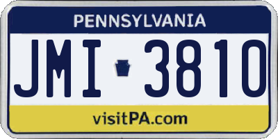 PA license plate JMI3810