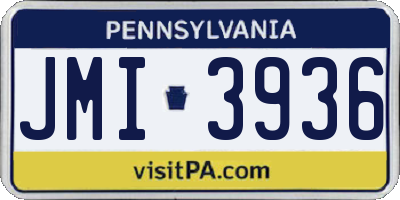 PA license plate JMI3936
