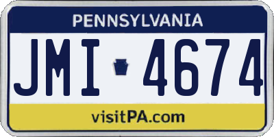 PA license plate JMI4674