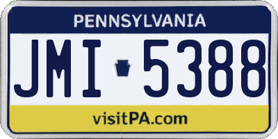 PA license plate JMI5388