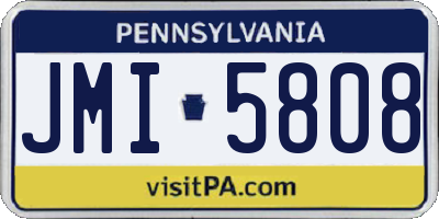 PA license plate JMI5808