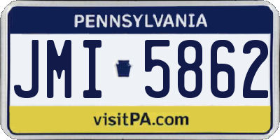 PA license plate JMI5862