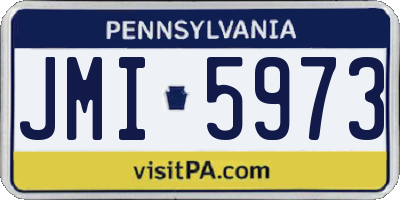PA license plate JMI5973
