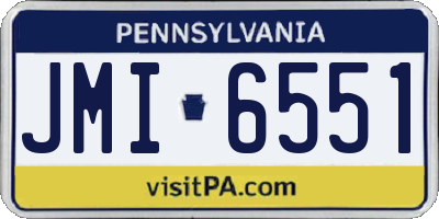 PA license plate JMI6551