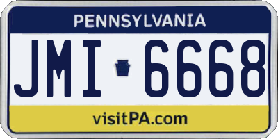 PA license plate JMI6668