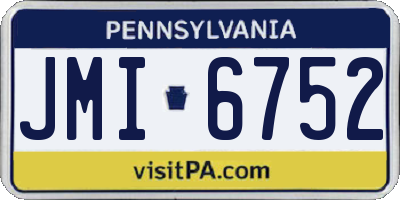 PA license plate JMI6752