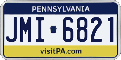 PA license plate JMI6821