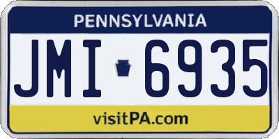 PA license plate JMI6935